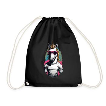 Papa Einhorn Lustiges Vatertag Design - Turnbeutel - Schwarz - Vorne