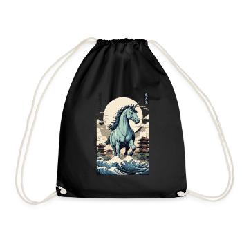 Japan Ukiyo-E Kunst Japanischer Vintage Stil - Turnbeutel - Schwarz - Vorne