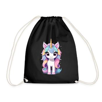 Pastell Farben Einhorn Liebhaber Design - Turnbeutel - Schwarz - Vorne