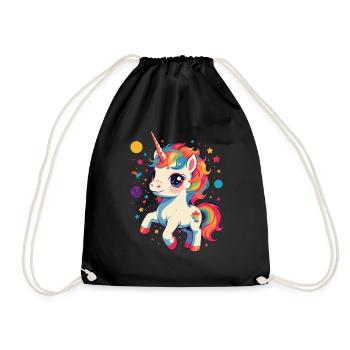 Unicorn Lover Design Funny Unicorns - Drawstring Bag - black - Front