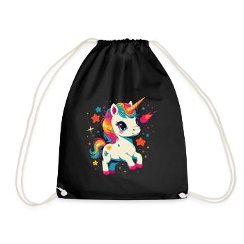 Fille Licorne d’anniversaire unique - Sac de sport léger - noir - Devant