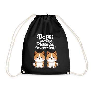 Chiens Parce que les gens sont surestimés amoureux des chiens mignons - Sac de sport léger - noir - Devant