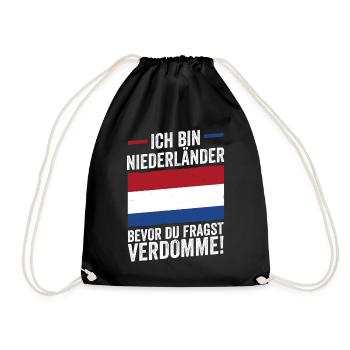 Niederländer Niederlande Holland - Turnbeutel - Schwarz - Vorne
