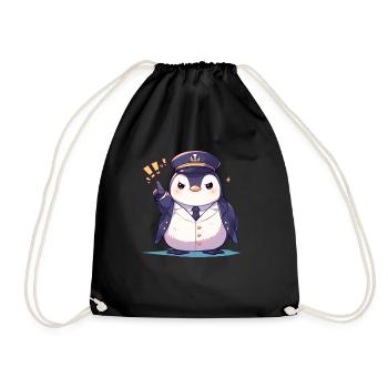 Pinguin Shinkansen Schaffner Japanisch Pinguin Nie - Turnbeutel - Schwarz - Vorne