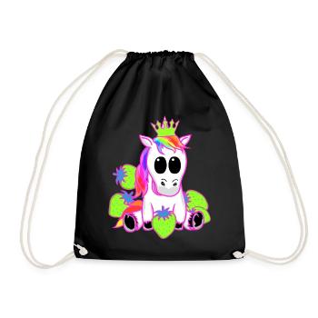 Licorne Licornes Fraise Princesse Animal Mythique - Sac de sport léger - noir - Devant