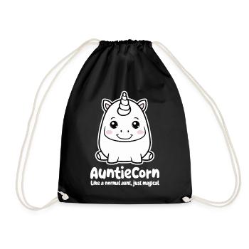 AuntieCorn Like a Normal Aunt Just Magical - Drawstring Bag - black - Front