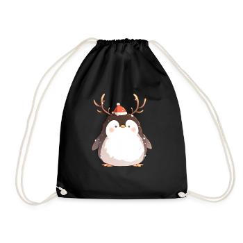 Pingouin Renne Noël Pingouin mignon - Sac de sport léger - noir - Devant