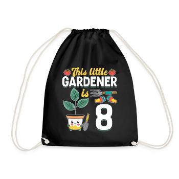 Ce petit jardinier a 8 ans - Jardinier pour enfants - Sac de sport léger - noir - Devant