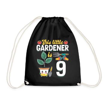 Ce petit jardinier a 9 ans - Jardinier pour enfants - Sac de sport léger - noir - Devant