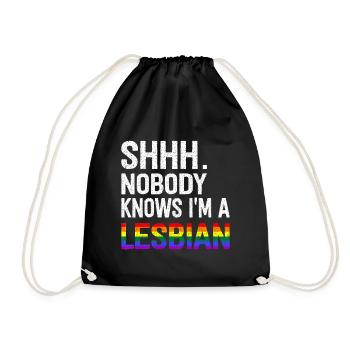 Chut, personne ne sait que je suis lesbienne - Sac de sport léger - noir - Devant