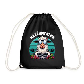 Méditation Yoga Mouton Lotus Pose Drôle Professeur de Yoga - Sac de sport léger - noir - Devant