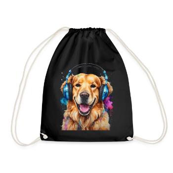 Casque Golden Retriever Chien Animal Design Imprimer - Sac de sport léger - noir - Devant