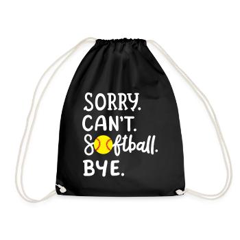 Softball Softball-Spieler - Turnbeutel - Schwarz - Vorne