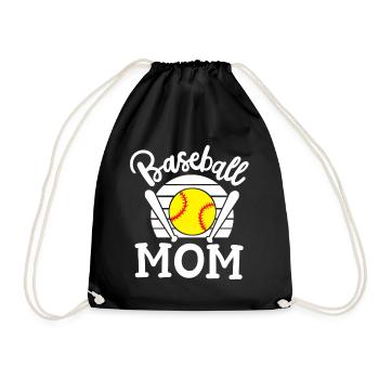 Baseball Mama - Turnbeutel - Schwarz - Vorne