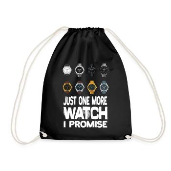 Just One More Watch I Promise Uhr Armanbanduhren - Turnbeutel - Schwarz - Vorne
