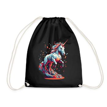 Unicorn Lover Funny Unicorns Cute Unicorn - Drawstring Bag - black - Front