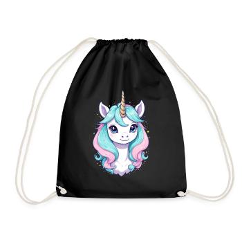 Couleurs pastel Licornes drôles pour Licorne - Sac de sport léger - noir - Devant