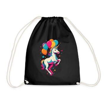 Licornes drôles Mignon Licorne Fille Design - Sac de sport léger - noir - Devant