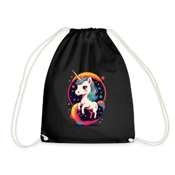 Amoureux de la licorne Drôle Mignon Licorne Design - Sac de sport léger - noir - Devant