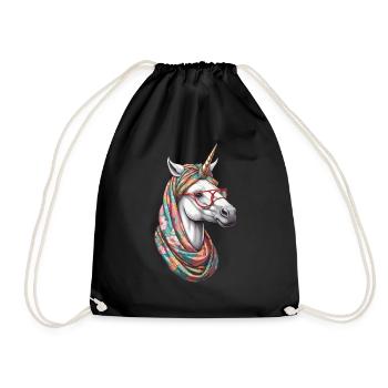 Einhorn Mama Lustige Einhörner Liebende Mutter - Turnbeutel - Schwarz - Vorne