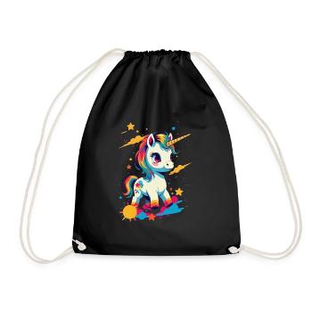 Licorne Amant Design Drôle Licornes Mignon - Sac de sport léger - noir - Devant