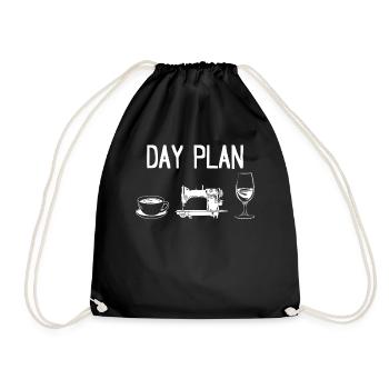 Sewing Day Plan Sewing Machine Sewing Lover - Turnbeutel - Schwarz - Vorne