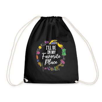 Je serai dans mon endroit préféré - Sewing Lover - Sac de sport léger - noir - Devant