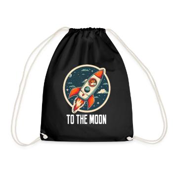 To The Moon Shiba Inu Rocket Crypto Currency - Drawstring Bag - black - Front