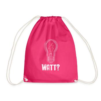 Elektriker: WATT? Humor und Handwerk vereint - Turnbeutel - Fuchsia - Vorne