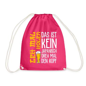 Das ist kein Japanisch - Biertrinker Sauf Geschenk - Turnbeutel - Fuchsia - Vorne