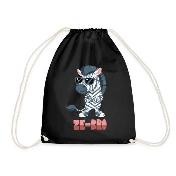 Zebra pun - Drawstring Bag - black - Front