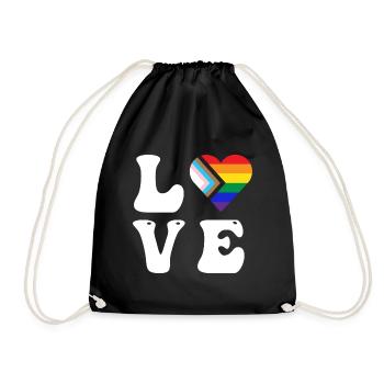 Love LGBTQ Pride Flag - Drawstring Bag - black - Front