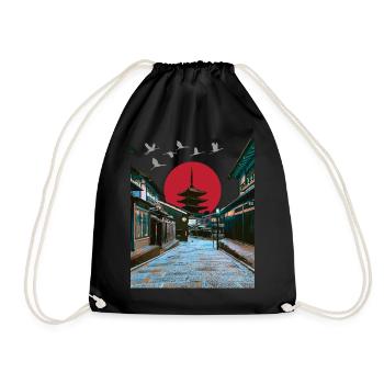 Japan Kyoto Vintage japanisch - Turnbeutel - Schwarz - Vorne