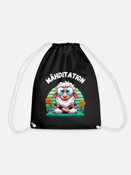 Schaf Meditation Yoga Entspannung Lustig Namaste - Turnbeutel - Schwarz