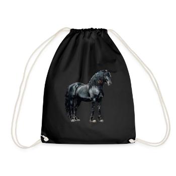 Vintage Friesian horse - Turnbeutel - Schwarz - Vorne