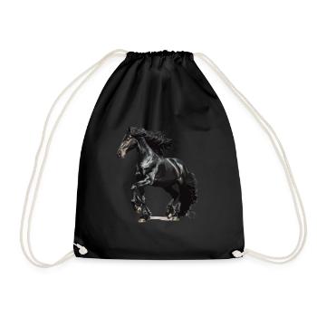 Vintage Friesian horse - Turnbeutel - Schwarz - Vorne
