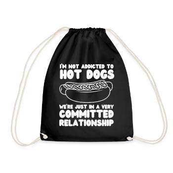 Hot Dog Adult I'm Not Addicted To - Drawstring Bag - black - Front