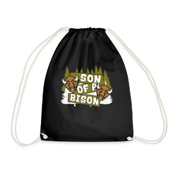 Fils d’un bison Buffalo Bovinae Bison d’Amérique - Sac de sport léger - noir - Devant
