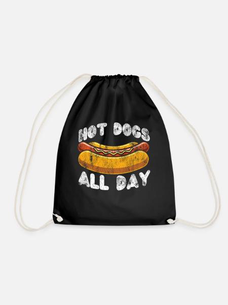 Hot Dog Adult Vintage Hot Dogs All - Turnbeutel - Schwarz