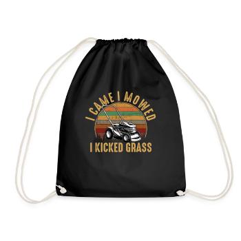 I Came I Mowed I Kicked Grass Lawn Mowing - Turnbeutel - Schwarz - Vorne