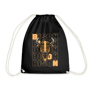 Bison d’Amérique de buffle Bovinae Lover Bison - Sac de sport léger - noir - Devant