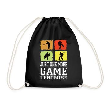Just One More Game I Promise Baseball Baseball Fan - Drawstring Bag - black - Front