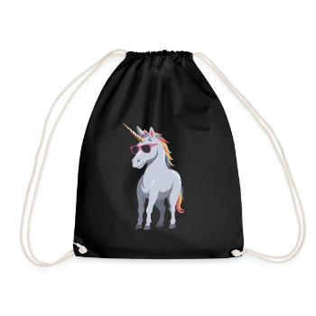 Papa Einhorn Lustiges Vatertag Design - Turnbeutel - Schwarz - Vorne