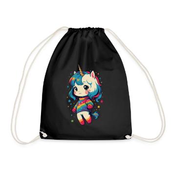 Great Unicorn Lover Design Funny Unicorns - Drawstring Bag - black - Front