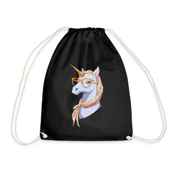Unicorn Mom Unicorns Loving Mom Funny Mom - Drawstring Bag - black - Front