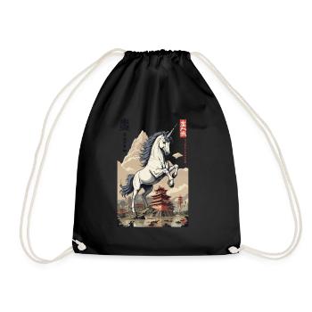 Japan Ukiyo-E Kunst Japanischer Vintage Stil - Turnbeutel - Schwarz - Vorne