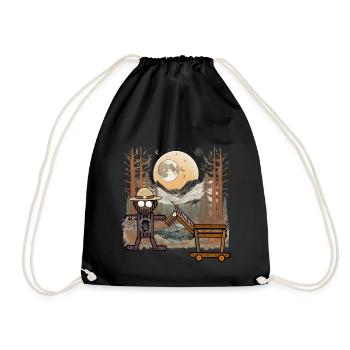 Wild West Rider Horse Cowboy Western Rider - Drawstring Bag - black - Front
