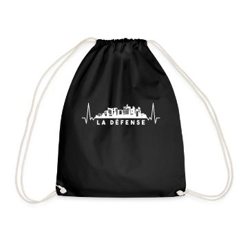 Heartbeat Skyline France La-Défense - Drawstring Bag - black - Front