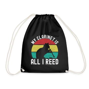 Clarinet Wind Instrument Clarinet player - Drawstring Bag - black - Front