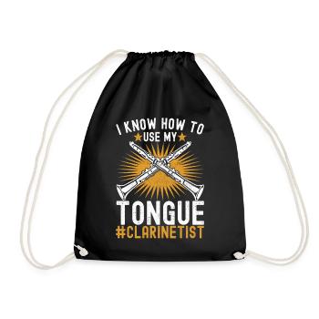 Clarinet Wind Instrument Clarinet player - Drawstring Bag - black - Front